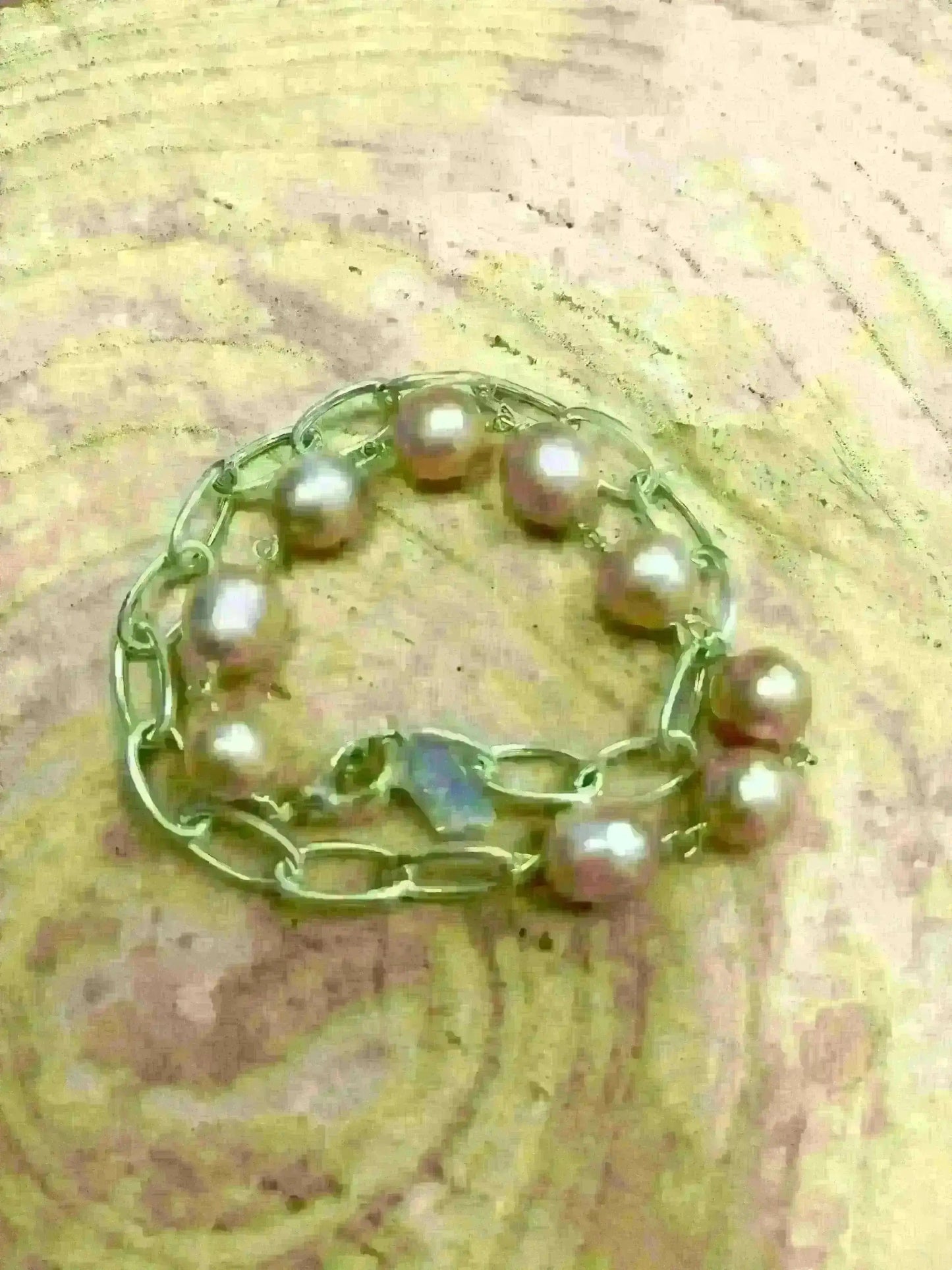 Liv and B Designs Bracelet Pink Amy Pearl Sterling Silver bracelet