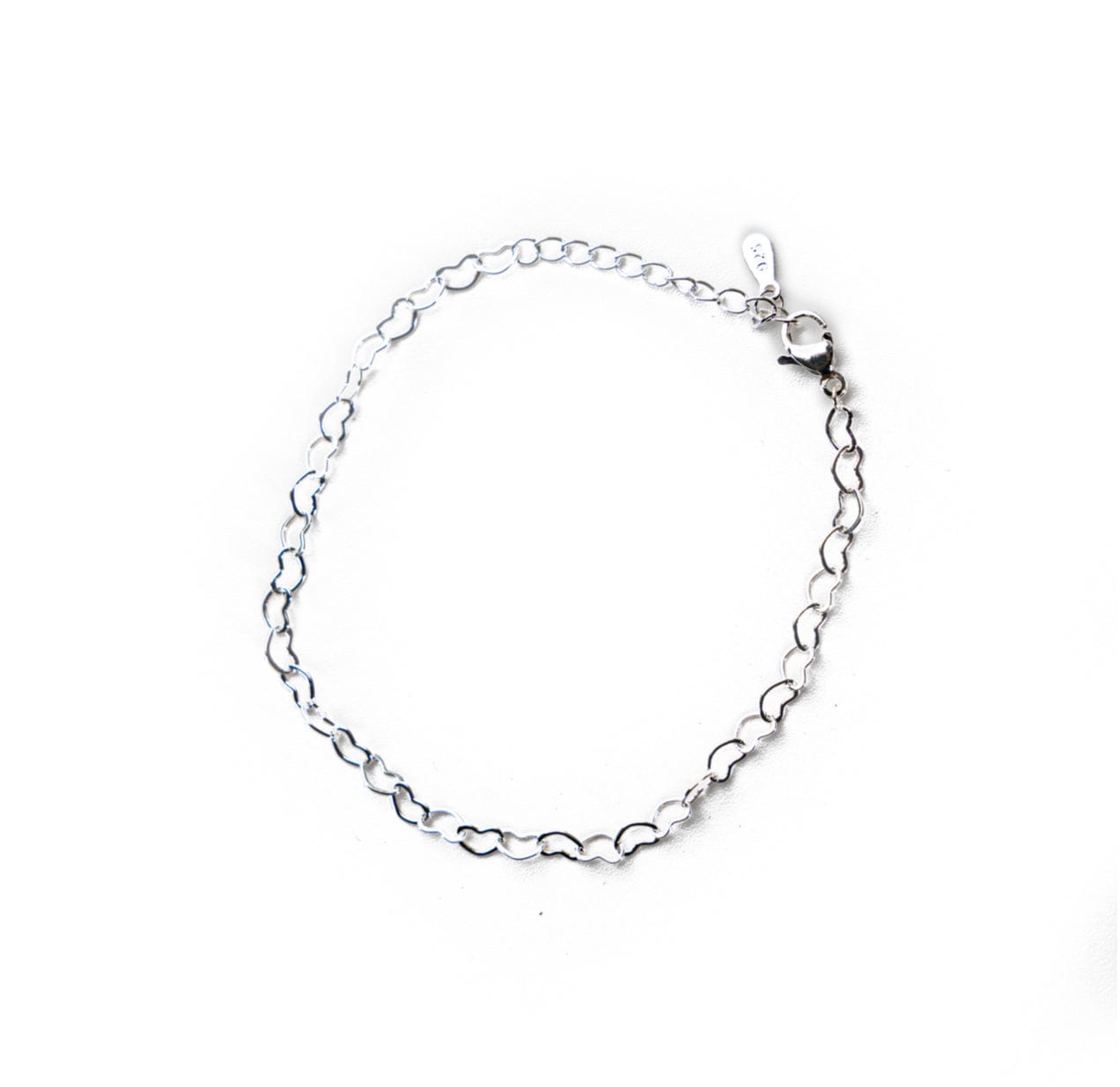 Liv and B Designs Bracelet Tiny Sterling Silver Heart shaped Linked Bracelet