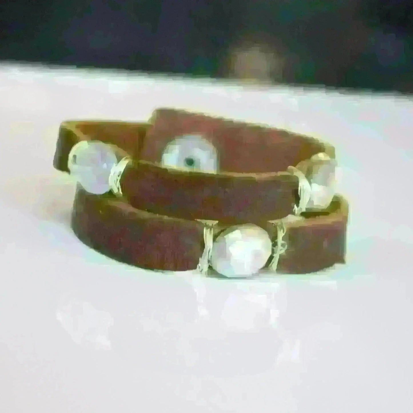 Liv & B Bracelet Mini Cinco Leather Wrap Bracelet Brown