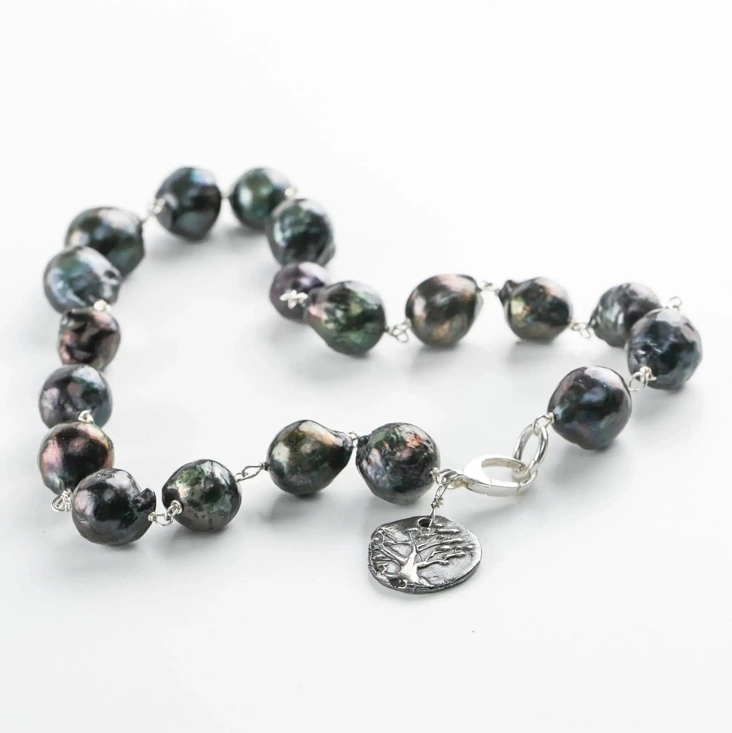 Liv & B Designs Bracelet Double Wrap Sterling Silver Pearl Bracelet