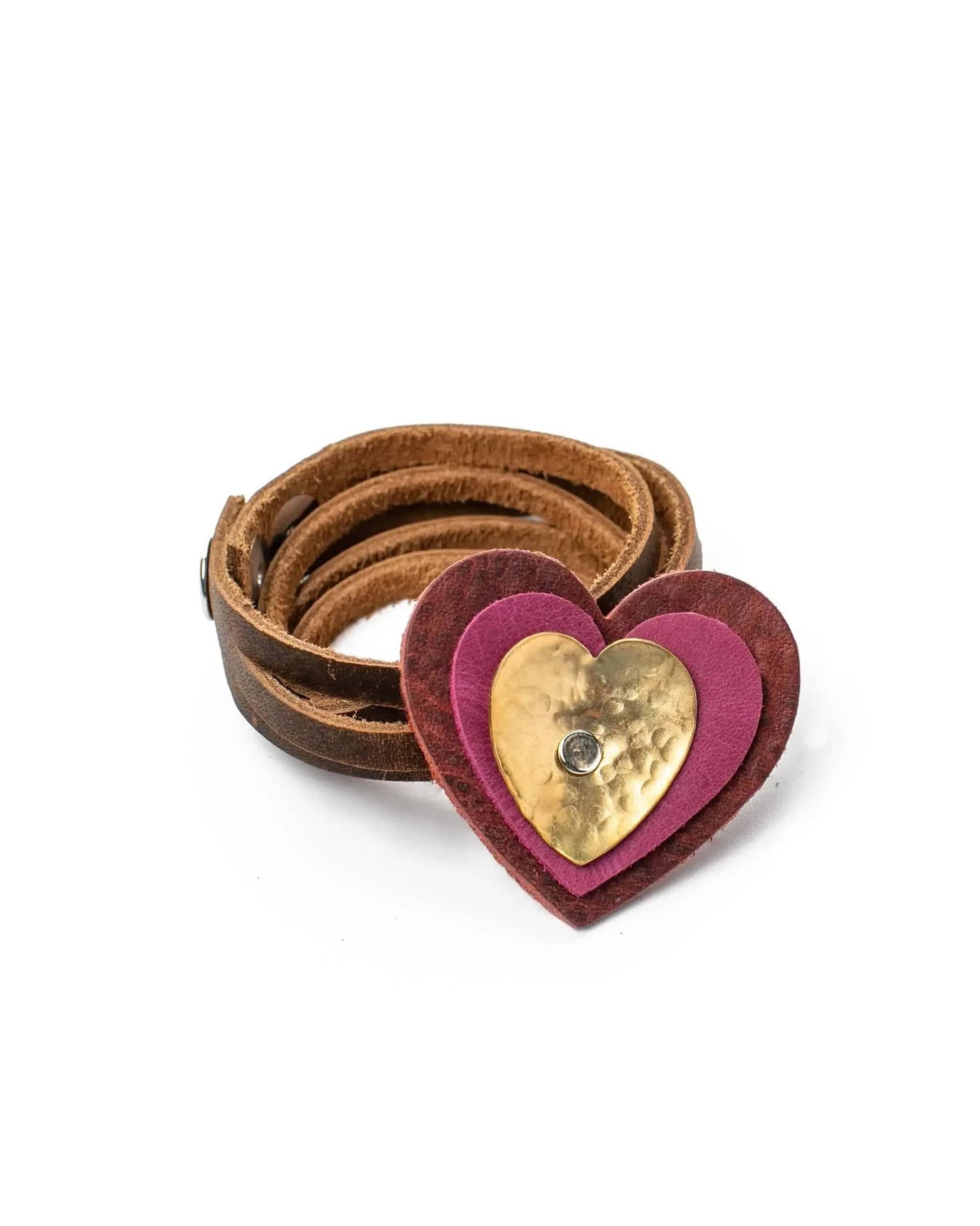 Liv & B Designs Bracelets Heart Double Wrap Leather Heart