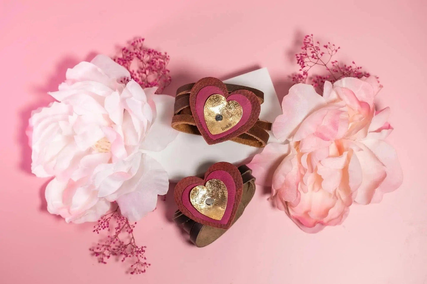 Liv & B Designs Bracelets Heart Double Wrap Leather Heart