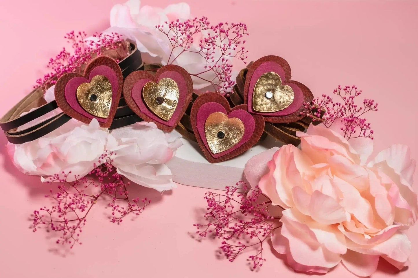 Liv & B Designs Bracelets Heart Double Wrap Leather Heart