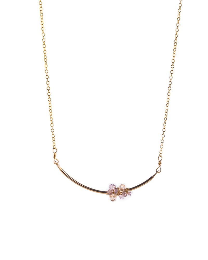 Champagne Quartz Cluster Bar Necklace Liv & B Designs