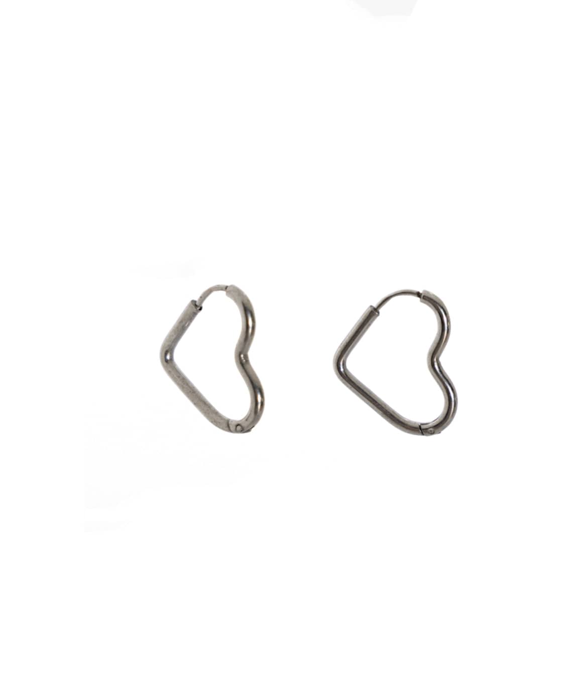 Liv & B Earrings Sterling Silver Heart Hoops