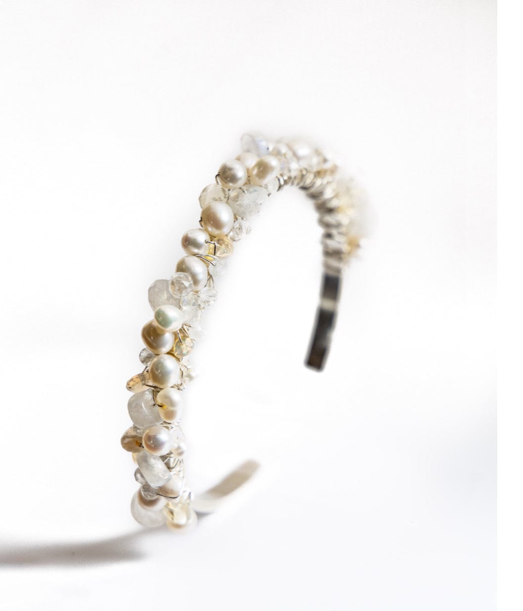 Liv & B Sterling Silver Pearl Encrusted Cuff