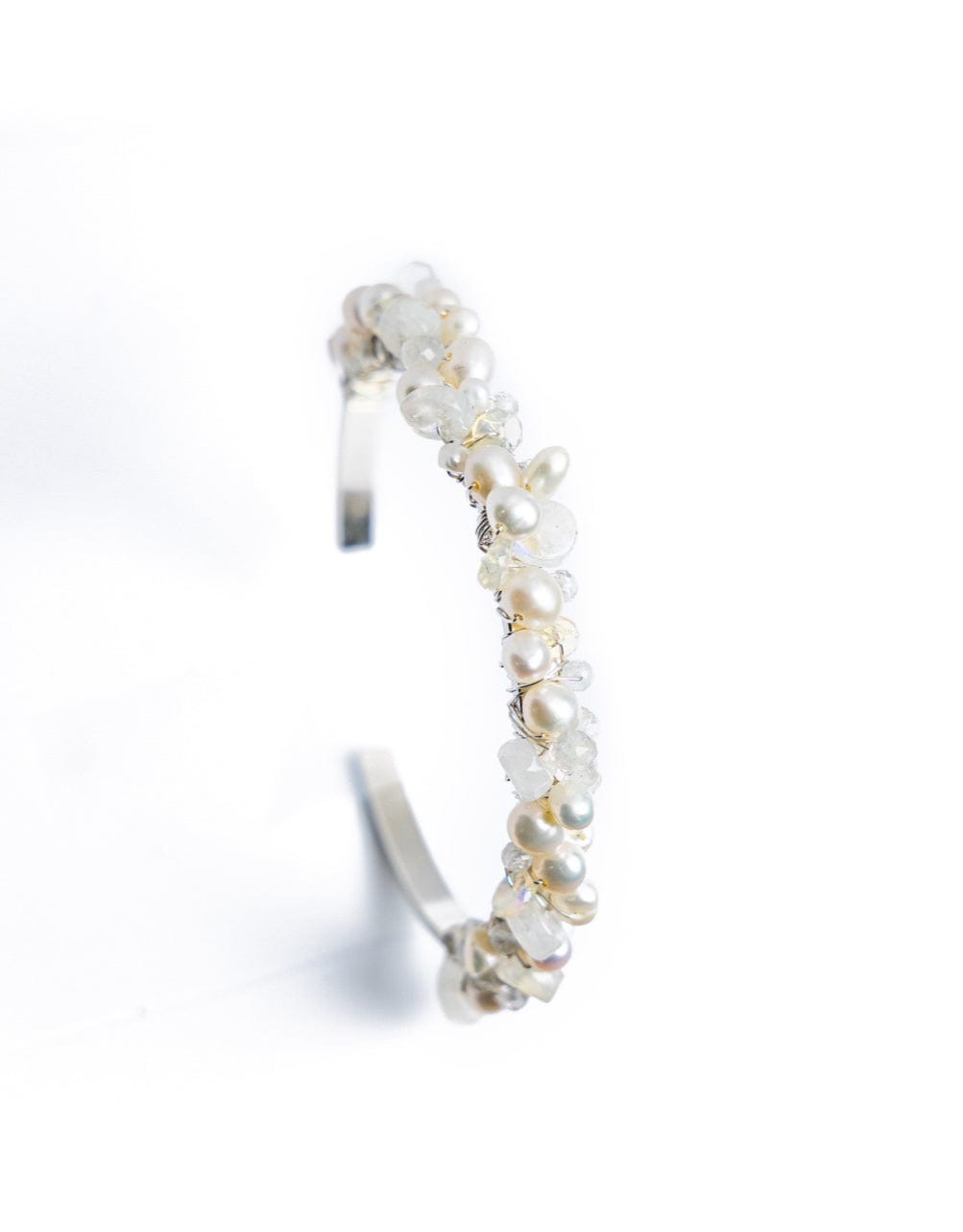 Liv & B Sterling Silver Pearl Encrusted Cuff