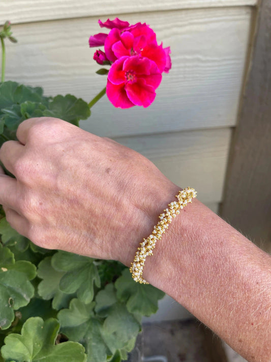 Cha Cha Pearl gold Bracelet Liv and B Designs