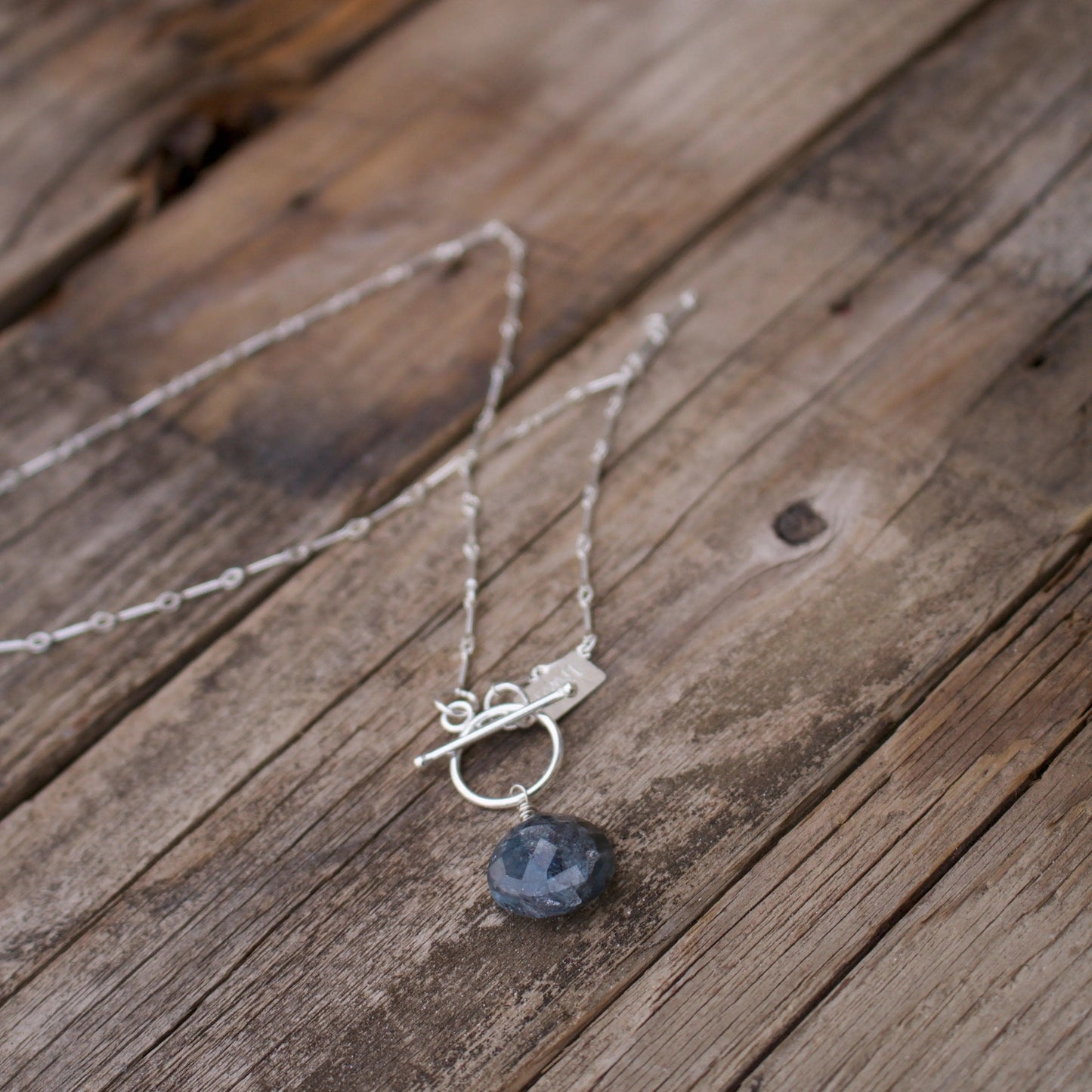 Copper Aquamarine Front Closure Necklace Liv and B Designs