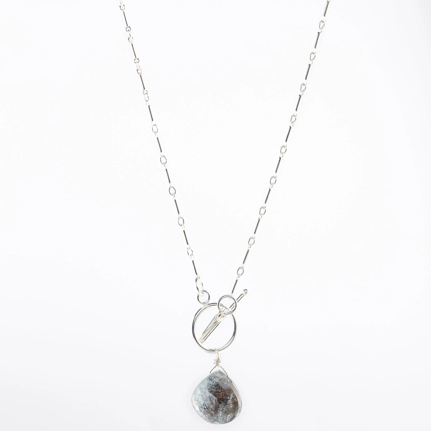 Copper Aquamarine Front Closure Necklace Liv and B Designs