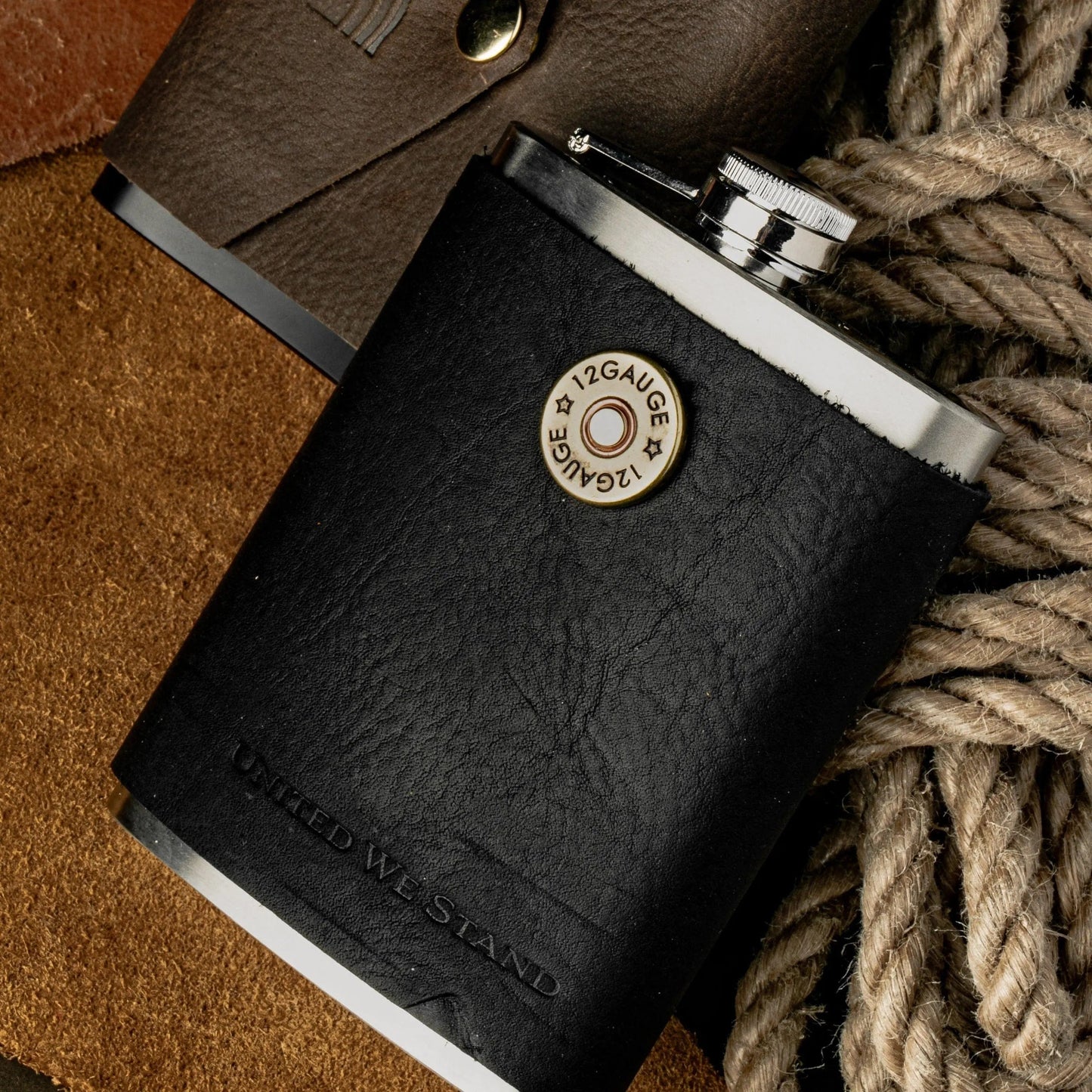 12 Gauge Leather Flask Liv & B Designs