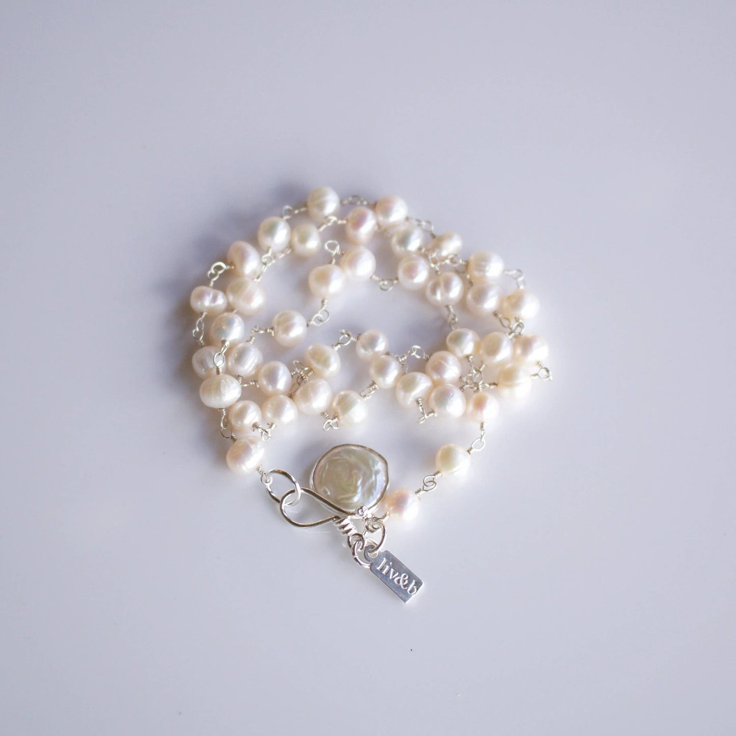 Its A Wrap Triple Pearl Bracelet Liv & B Designs