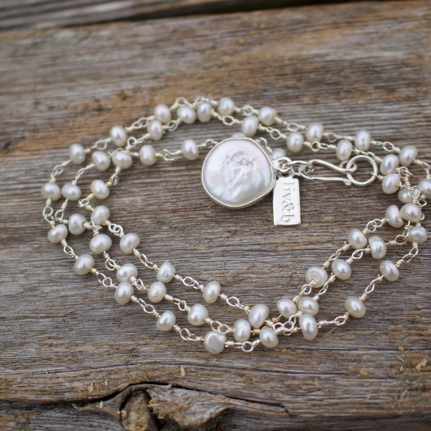 Its A Wrap Triple Pearl Bracelet Liv & B Designs