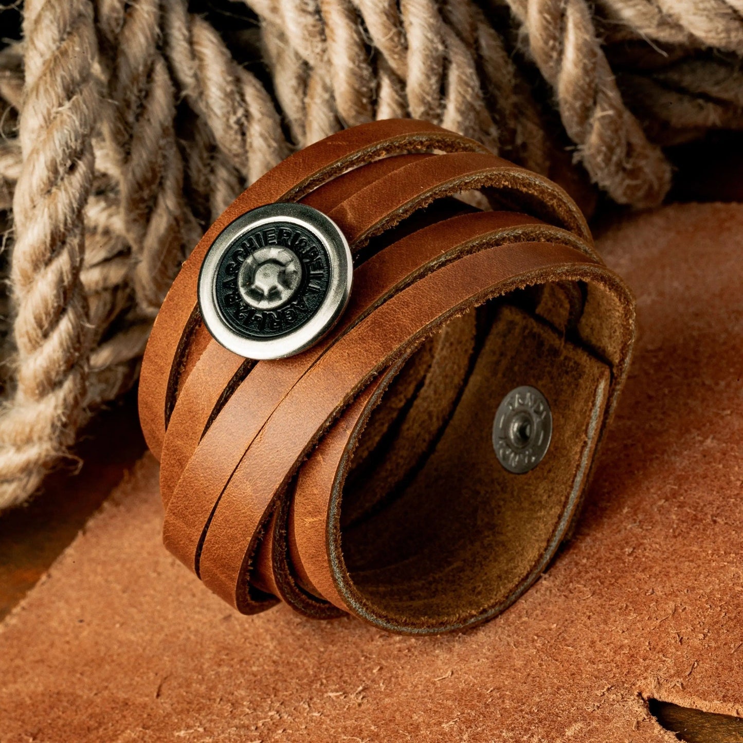 Double Leather Wrap Bullet Bracelet Liv & B Designs