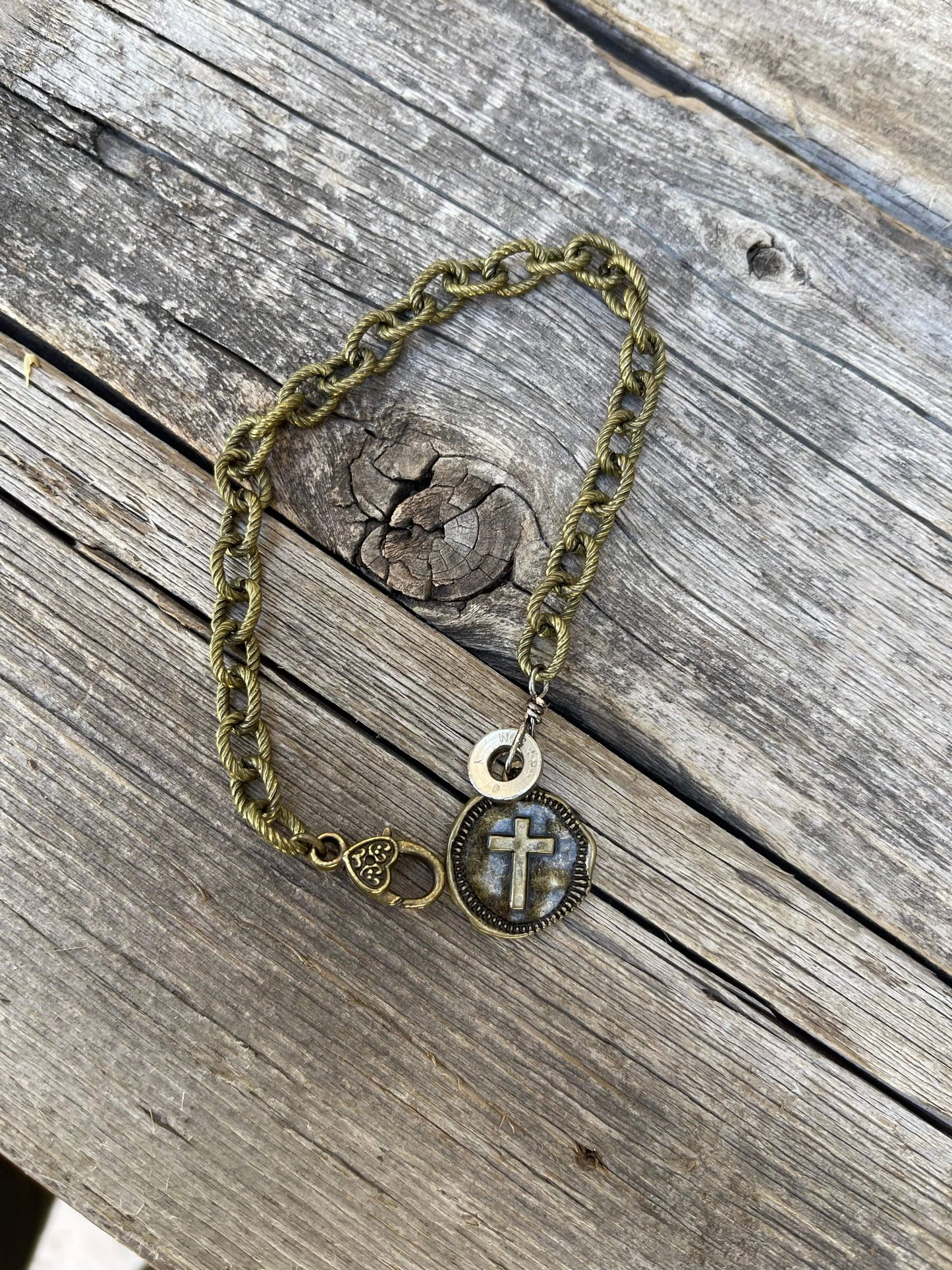 Bullet chain Cross Bracelet Liv & B Designs