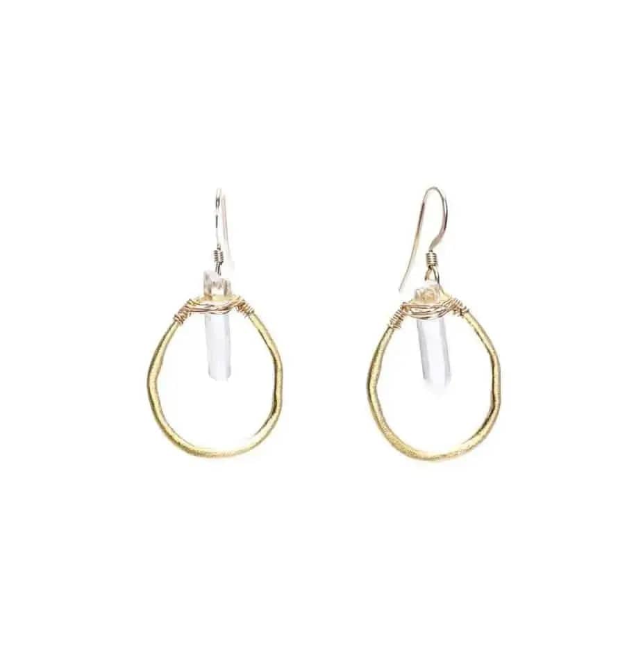Crystal Quartz Vermeil Drops Liv & B Designs