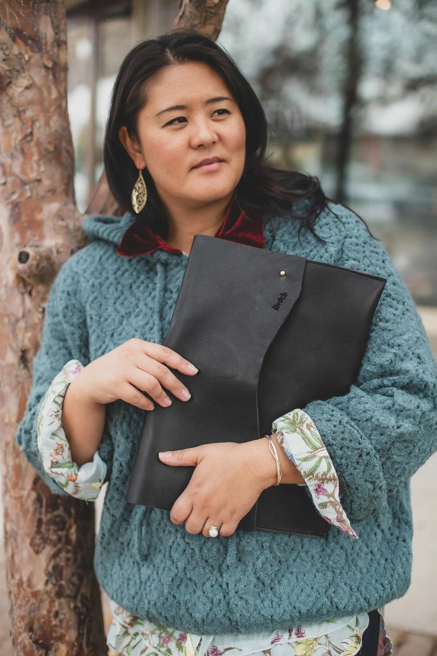 The Planner Kodiak Leather Laptop Sleeve Liv & B Designs