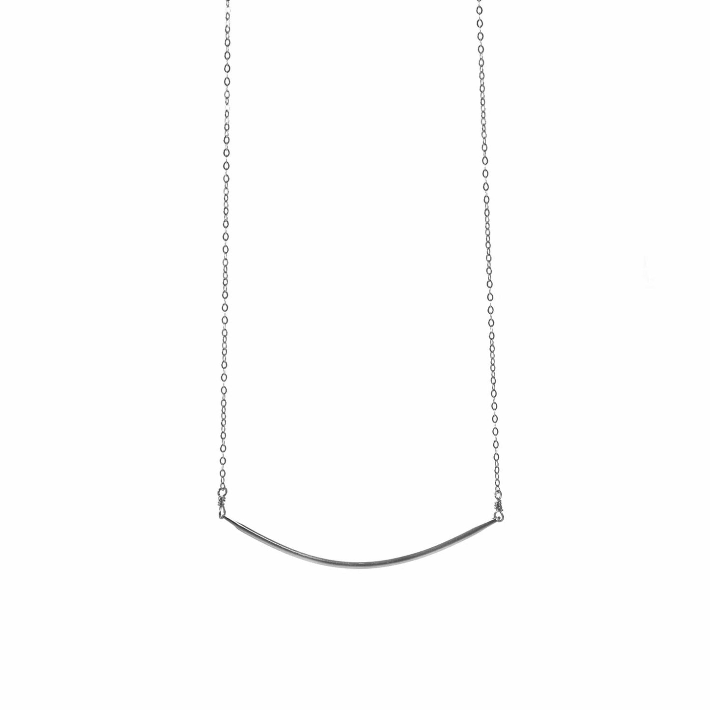 Rounded Bar Sterling Silver Necklace Liv & B Designs