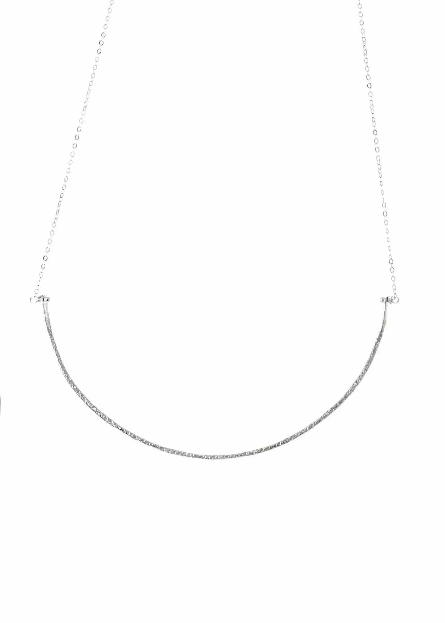 Rounded Bar Sterling Silver Necklace Liv & B Designs