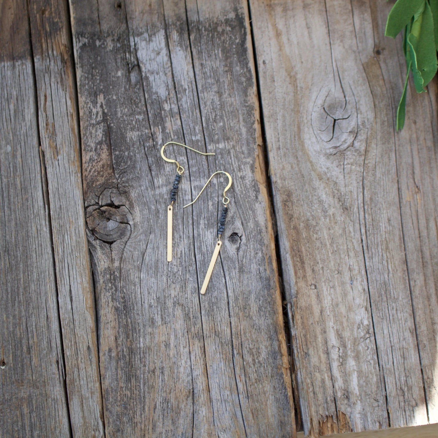 Rough Cut Diamond Bar Earrings Liv & B