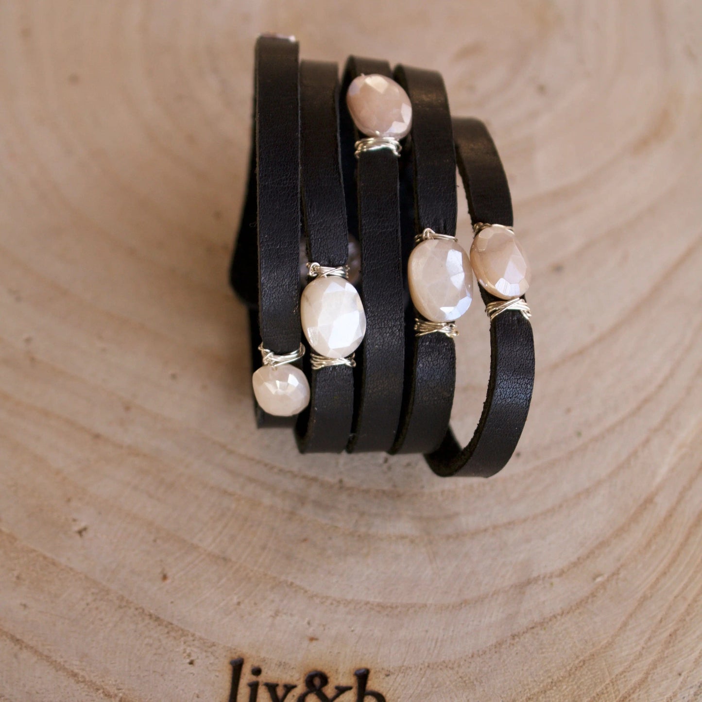 Cinco Leather Wrap Bracelet Black Liv & B