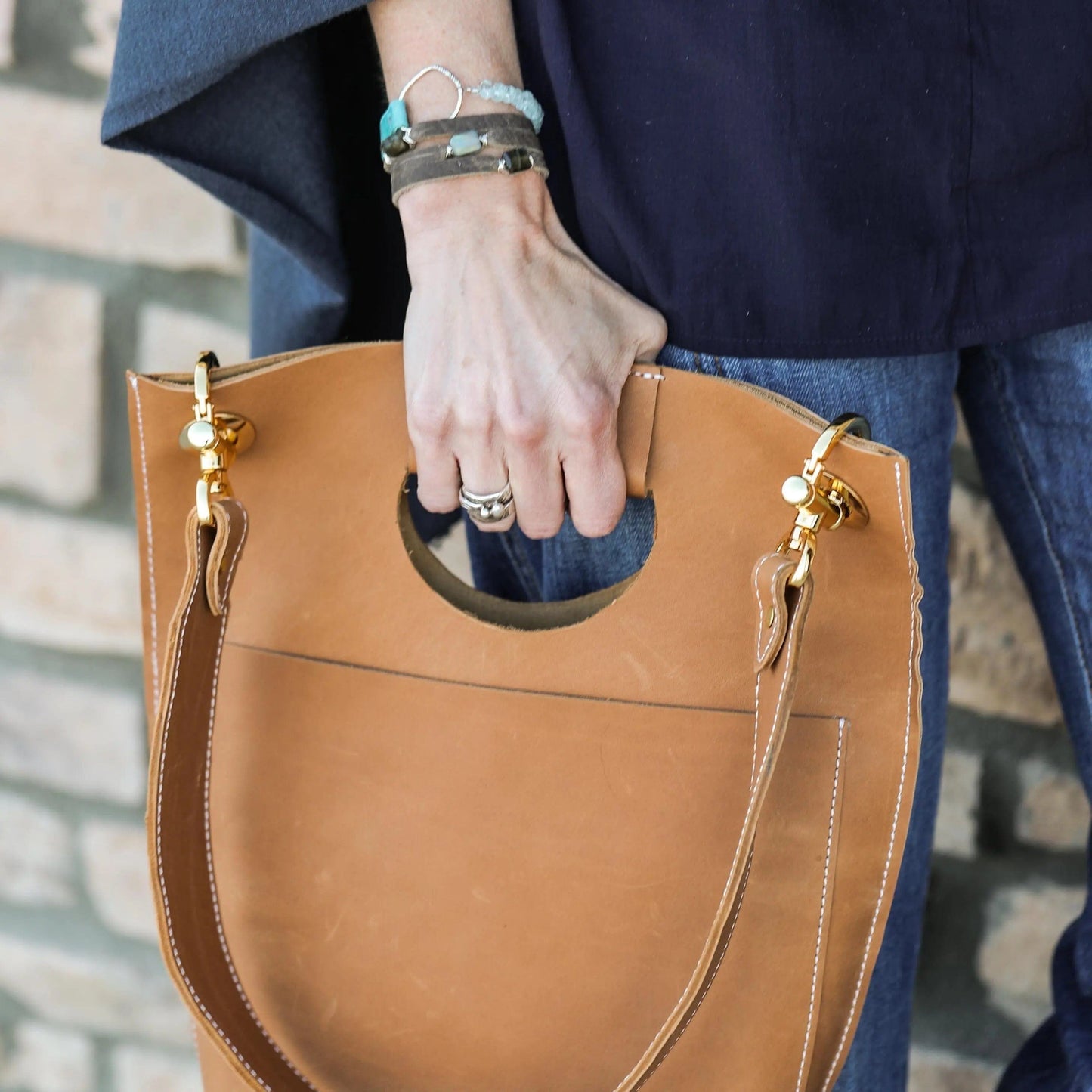 Mini Cinco Leather Wrap Bracelet Grey Liv & B