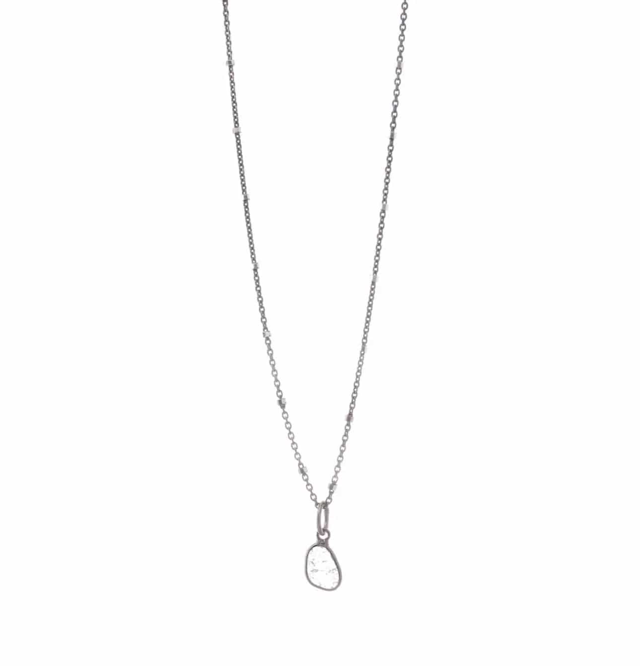 Diamond Slice Sterling Silver Necklace Liv & B