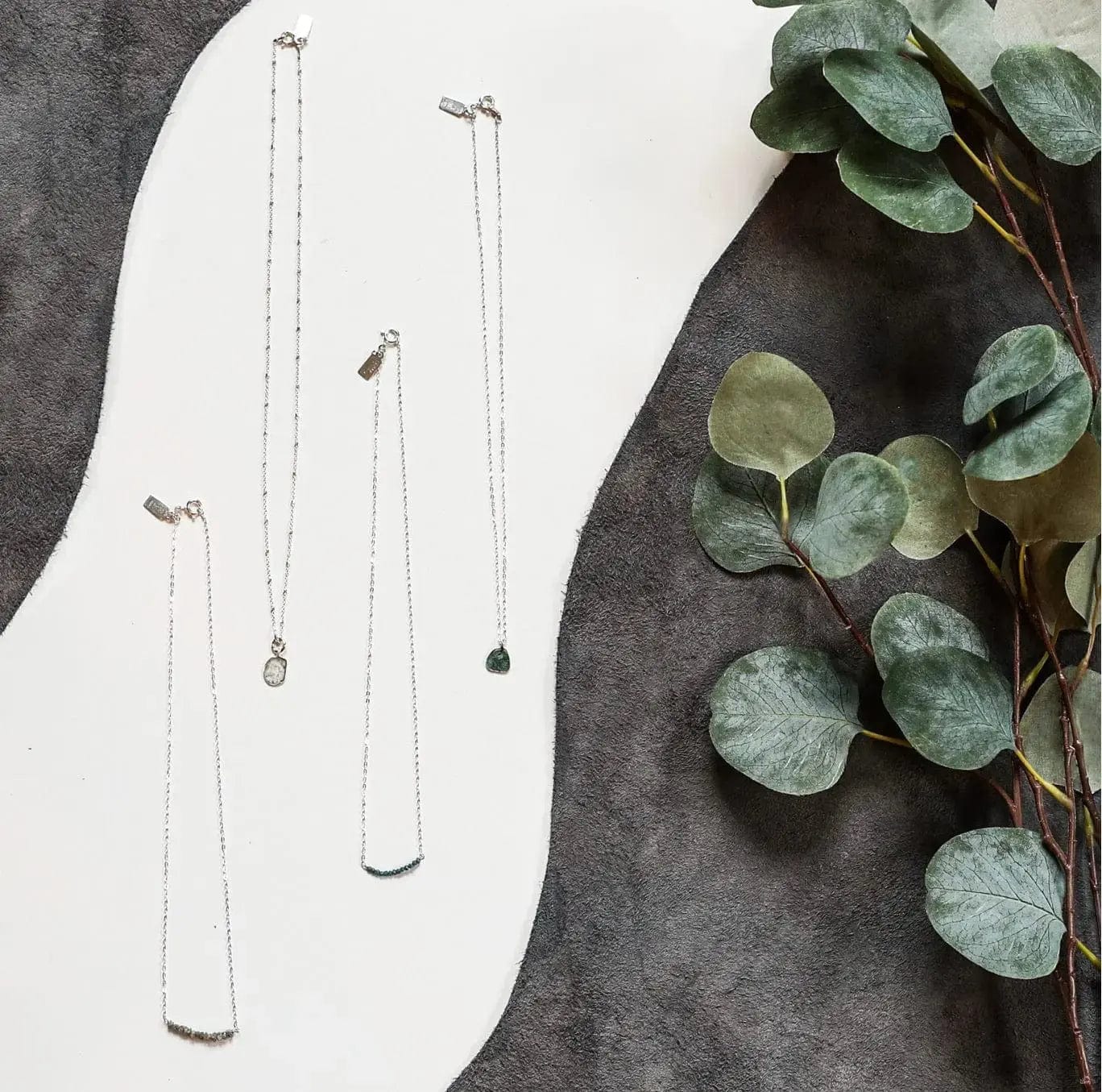 Diamond Slice Sterling Silver Necklace Liv & B