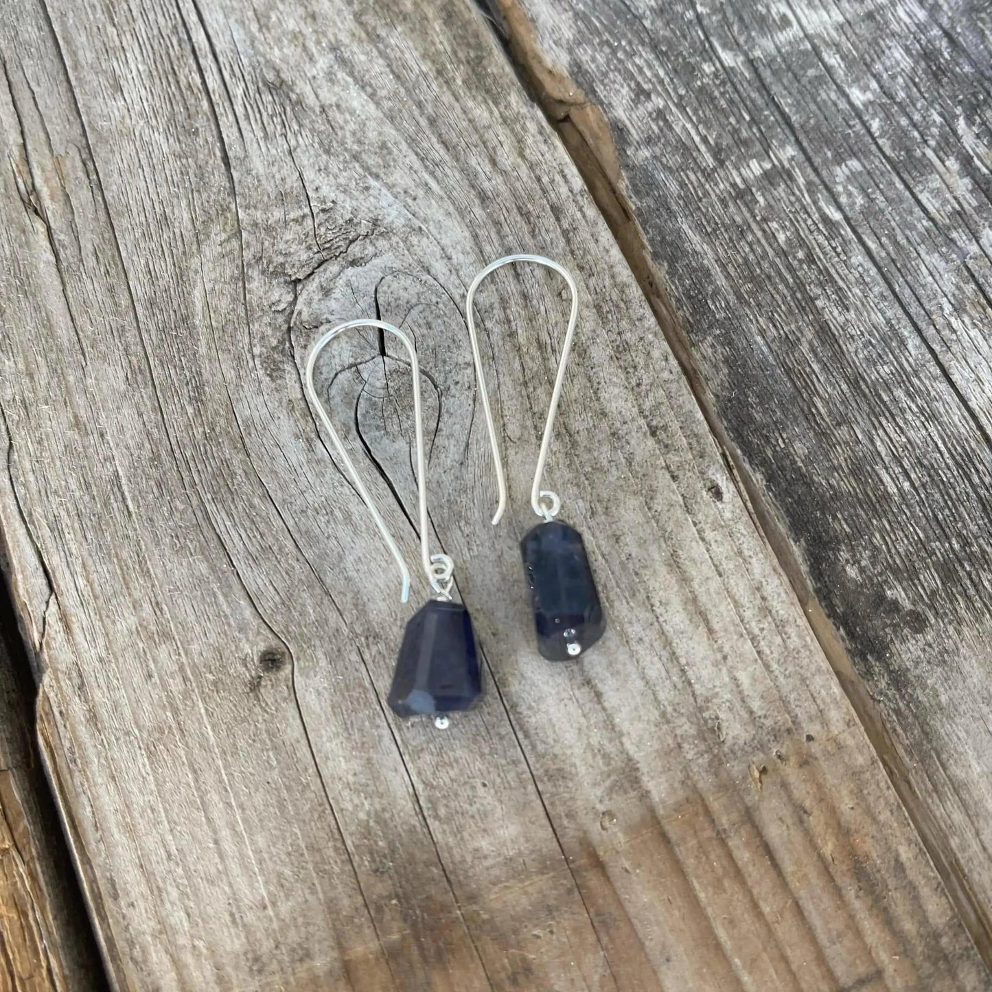 Iolite Chunk Earrings Liv & B