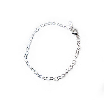 Liv and B Designs Bracelet Tiny Sterling Silver Heart shaped Linked Bracelet