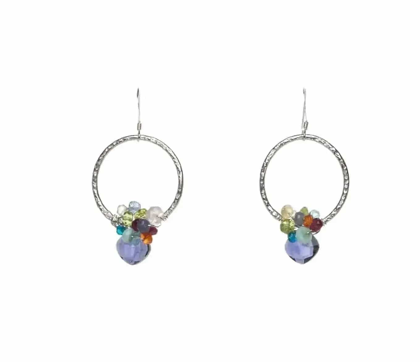 Liv and B Designs Earrings Gemstone Cluster Pure Silver