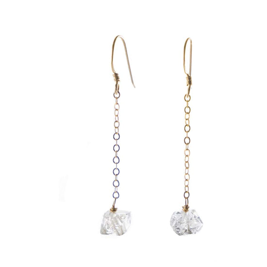 Herkimer Diamond Chain Earrings Liv and B Designs