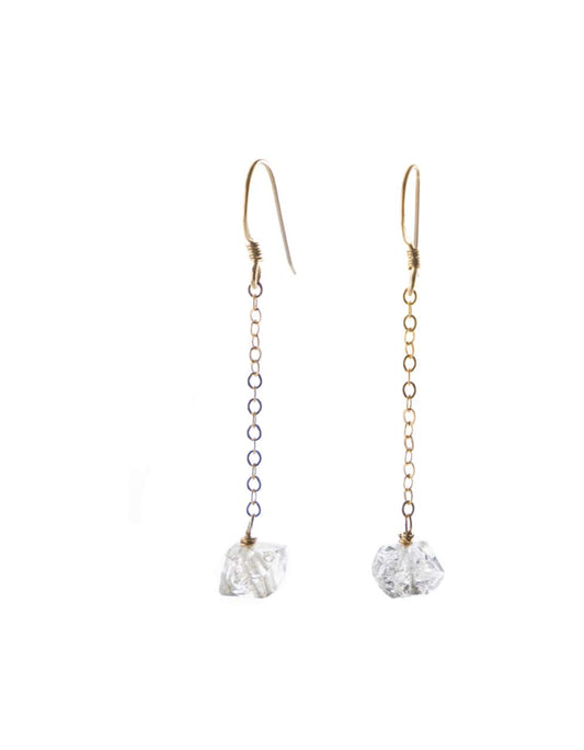 Herkimer Diamond Chain Earrings Liv and B Designs