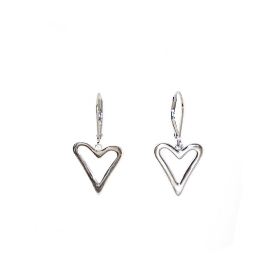 Liv and B Designs Earrings Sterling Silver Open Heart Earrings