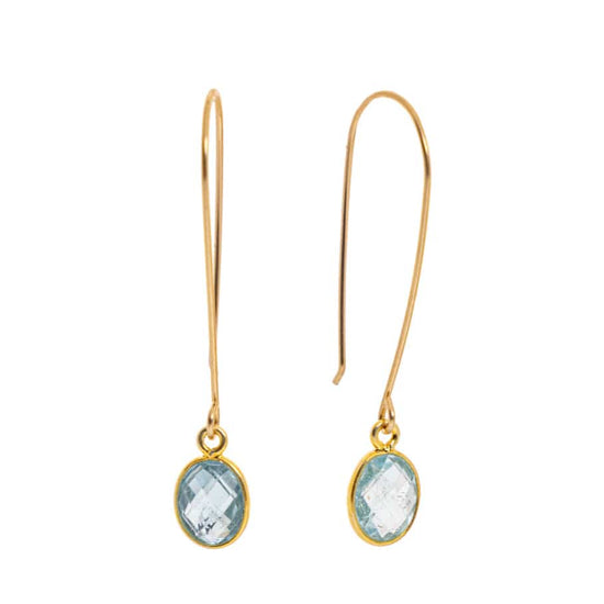 Liv & B 14K Gold Fill Blue Topaz Earrings