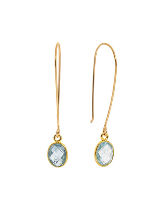 Liv & B 14K Gold Fill Blue Topaz Earrings