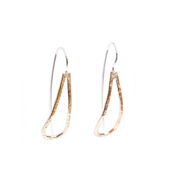 Liv & B 14K Gold Fill Curved Long Teardrop Earrings