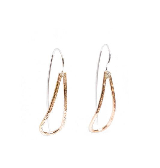 Liv & B 14K Gold Fill Curved Long Teardrop Earrings