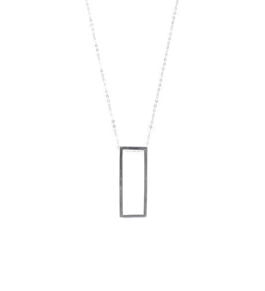 Liv & B Align Rectangle Sterling Silver Necklace