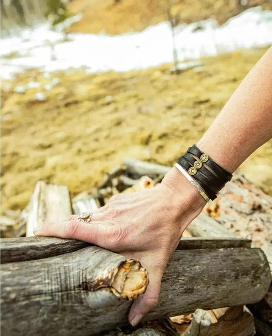 Liv & B Black Cinco 3 Bullet Bracelet