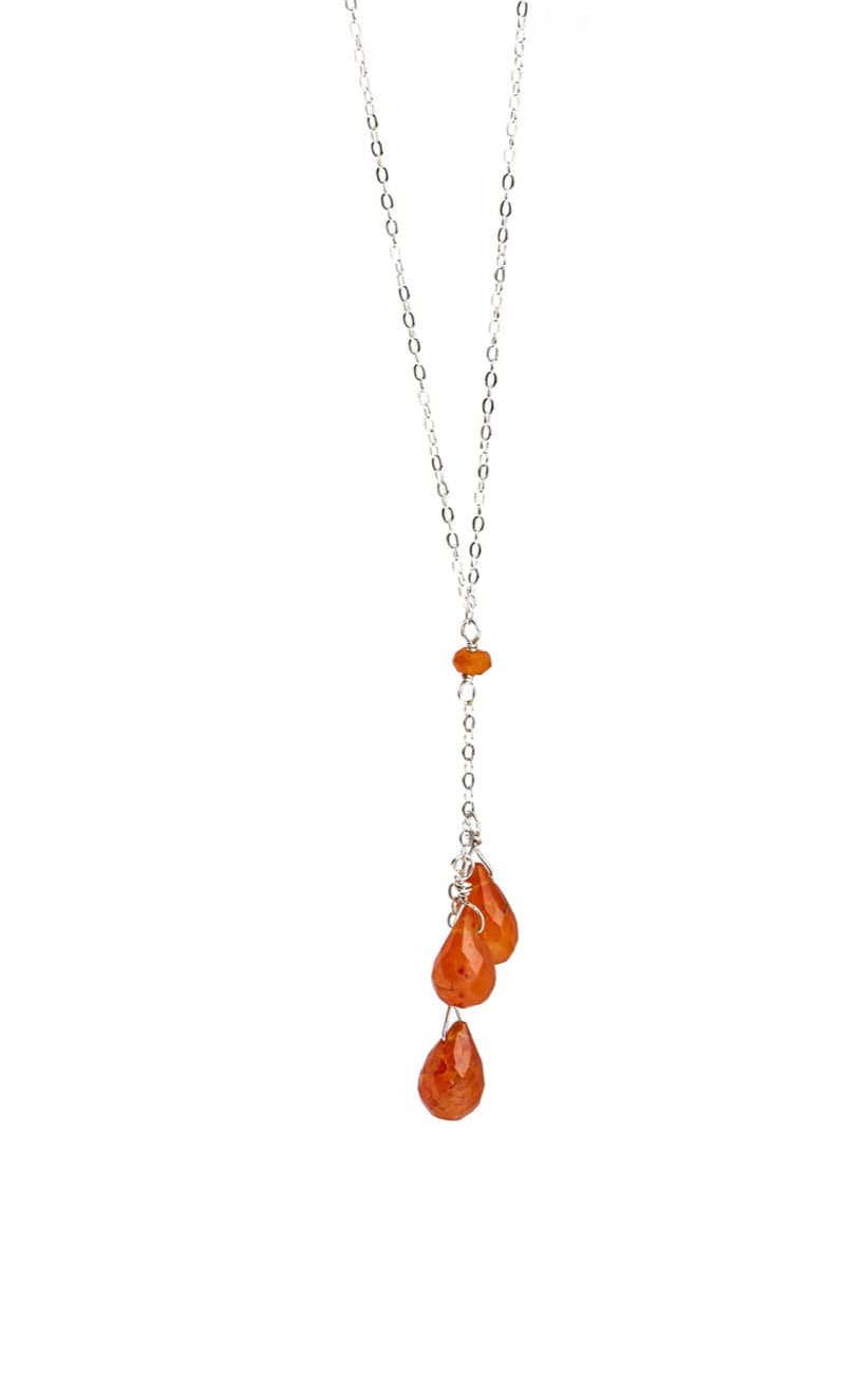 Liv & B Carnelian Agate Cascading Gemstone Necklace