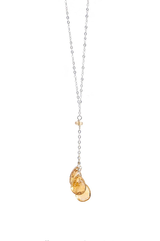 Liv & B Champagne Quartz Cascading Gemstone Necklace