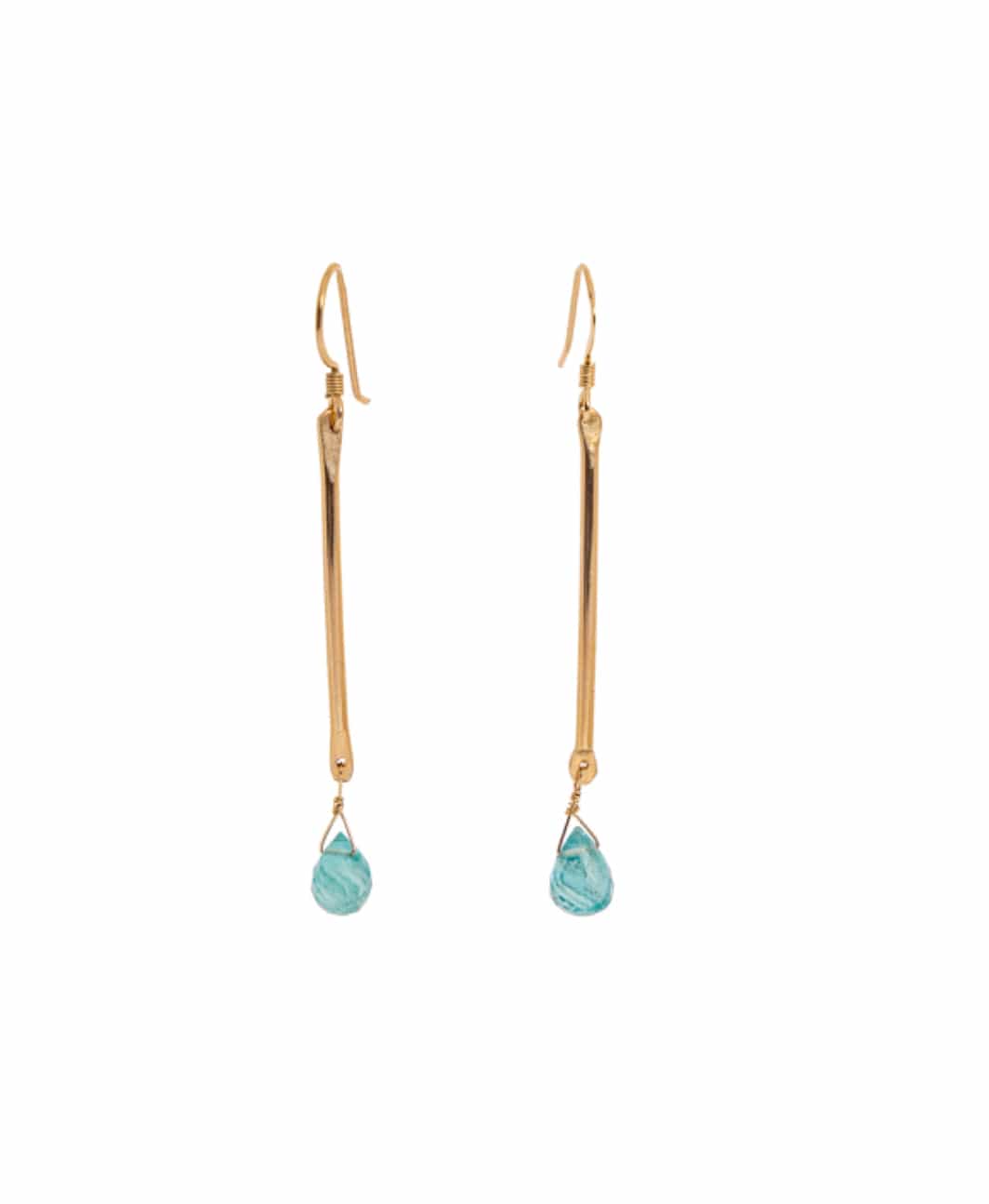 Liv & B Designs Earrings Apatite Gemstone Bar Drops