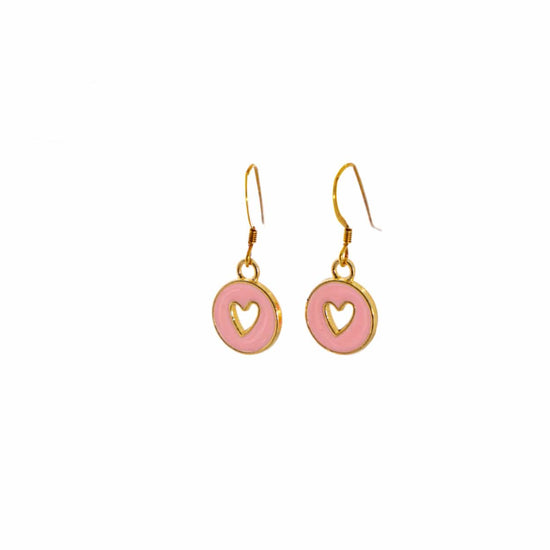 Liv & B Designs Earrings Pink Enamel Heart Earrings