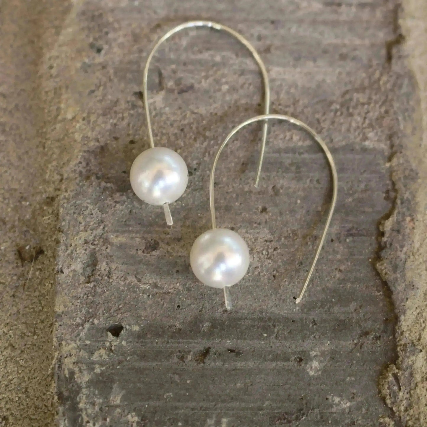 Liv & B Designs Earrings Sterling Silver / White Pearl Madeline Pearl Drop Earrings