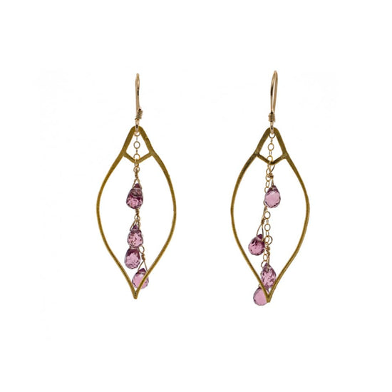 Liv & B Designs Malaya Garnet Cascading Gemstone Earrings
