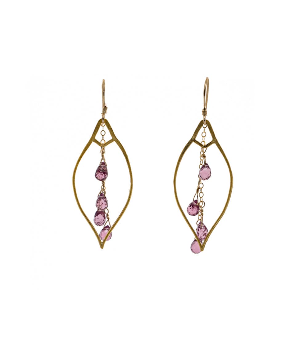 Liv & B Designs Malaya Garnet Cascading Gemstone Earrings