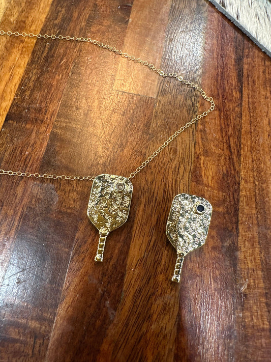 Liv & B Designs Necklace 14K Gold Fill Pickleball Paddle Necklace