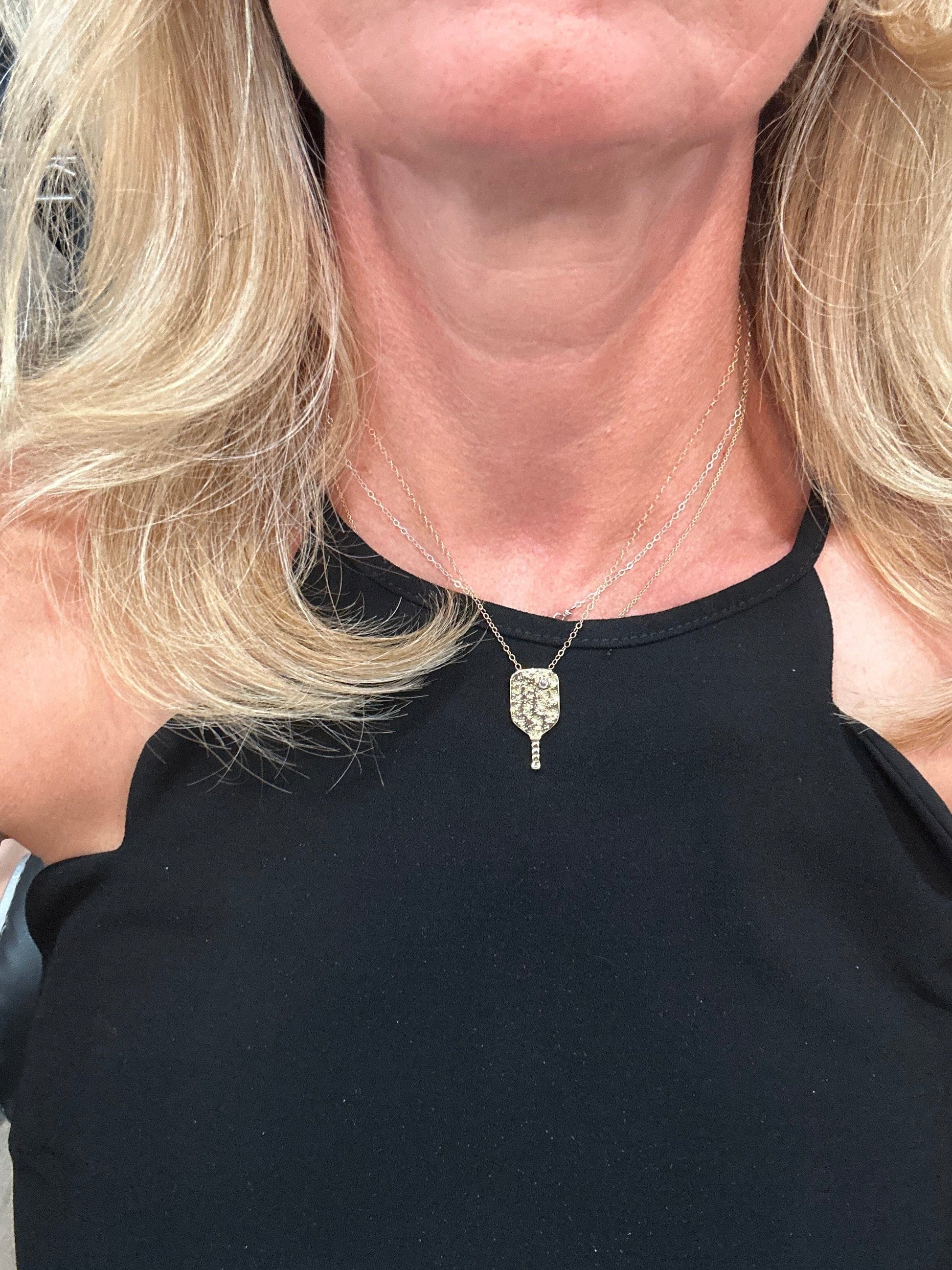 Liv & B Designs Necklace 14K Gold Fill Pickleball Paddle Necklace
