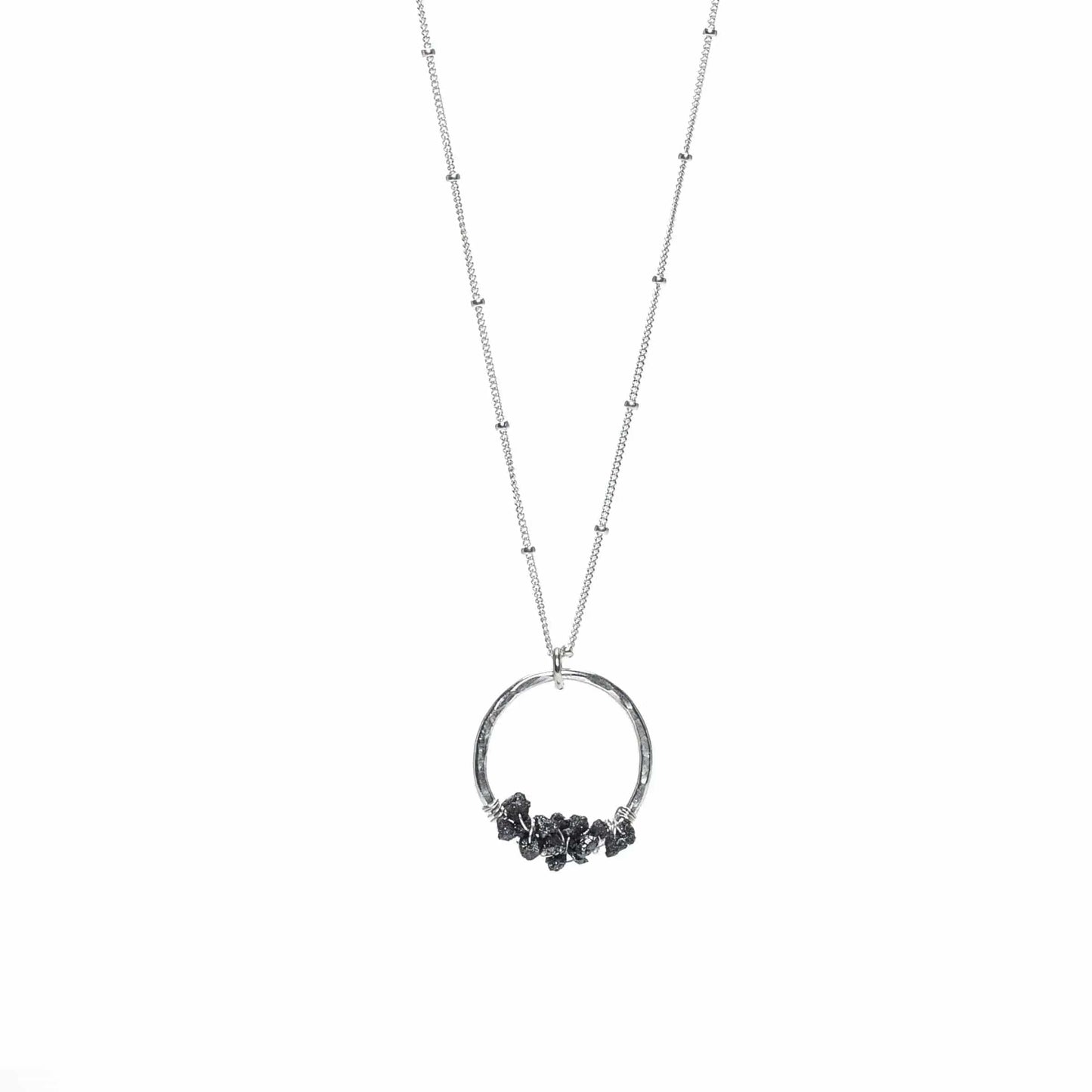 Liv & B Designs Necklace Black Diamond Diamond Rough Round Necklace